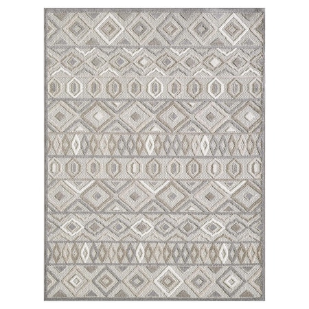 Palacedesigns 3 x 5 ft. Aztec Pattern Indoor or Outdoor Area Rug - Gray & Ivory PA3671555